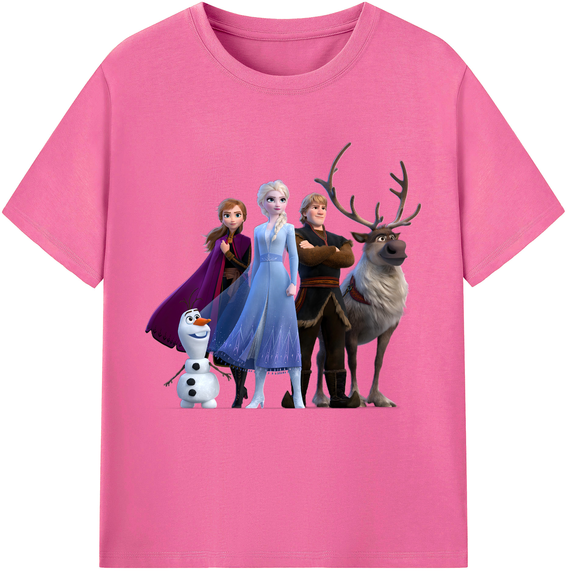 （画像用） アナと雪の女王 アンナ エルサ Frozen Anna Elsa レディースカジュアルプリントTシャツ（綿100％）
